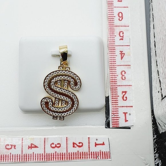 "14K Gold Plated Cubic Zircon Pendant, INUS1BR228 - Picture 9 of 9